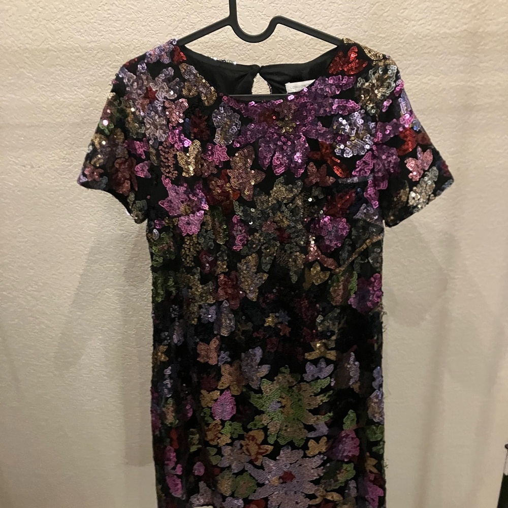 Shiny Nordstrom Rack London Times Women’s Dress size 6 black and multicolored